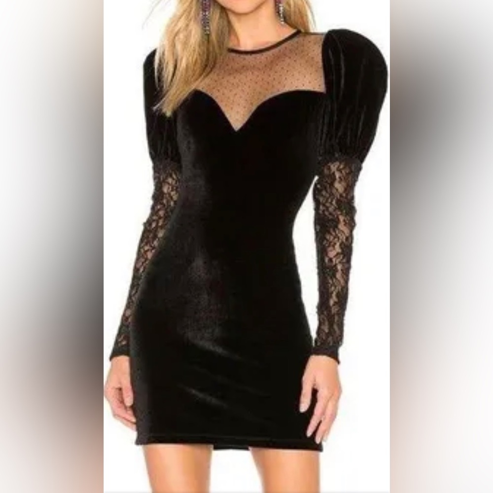 Black Velvet Lace Dress